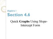 Algebra 1 Section 4.6