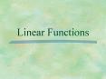 Linear Functions PowerPoint PPT Presentation