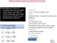Trinomials with coefficient of one!