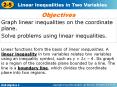 Graph linear inequalities on the coordinate plane. PowerPoint PPT Presentation