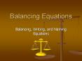 Balancing Equations PowerPoint PPT Presentation