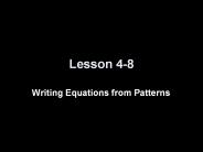 Writing Equations from Patterns