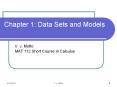 Chapter 1: Data Sets and Models PowerPoint PPT Presentation