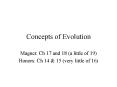 Concepts of Evolution PowerPoint PPT Presentation