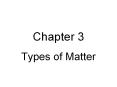 Types of Matter PowerPoint PPT Presentation