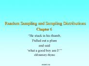 Random Sampling and Sampling Distributions Chapter 6