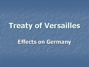 Treaty of Versailles