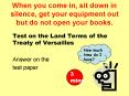 Test on the Land Terms of the Treaty of Versailles PowerPoint PPT Presentation