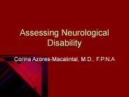 Assessing Neurological Disability