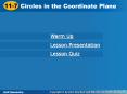 Circles in the Coordinate Plane PowerPoint PPT Presentation