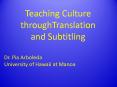 Teaching Culture PowerPoint PPT Presentation