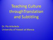 Teaching Culture