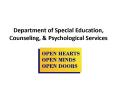 Department of Special Education, Counseling, PowerPoint PPT Presentation