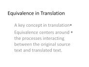 Equivalence in Translation