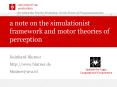 a note on the simulationist framework and motor theories of perception PowerPoint PPT Presentation
