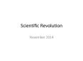 Scientific Revolution PowerPoint PPT Presentation