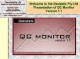Welcome to the Geostats Pty Ltd Presentation of QC Monitor Version 1.1 PowerPoint PPT Presentation