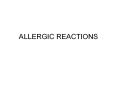 ALLERGIC REACTIONS PowerPoint PPT Presentation