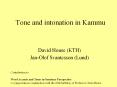 Tone and intonation in Kammu PowerPoint PPT Presentation