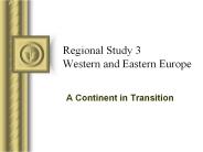 Regional Study 3 Western and Eastern Europe
