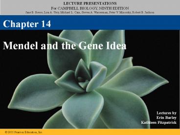 Mendel and the Gene Idea