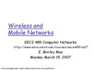 Wireless and Mobile Networks