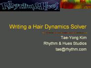 Writing a Hair Dynamics Solver