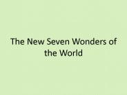 The New Seven Wonders of the World