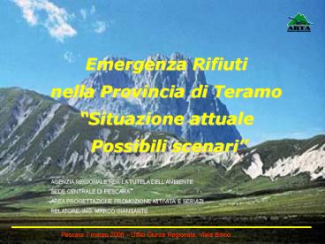 Emergenza Rifiuti nella Provincia di Teramo  