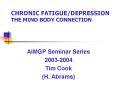 CHRONIC FATIGUE/DEPRESSION THE MIND BODY CONNECTION PowerPoint PPT Presentation