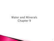 Water and Minerals Chapter 9