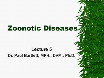 Zoonotic Diseases