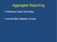 Aggregate Reporting