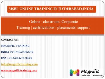 msbi online training classes in india
