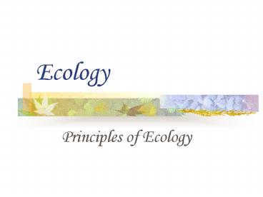 Ecology