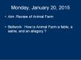 Monday, January 20, 2015 PowerPoint PPT Presentation