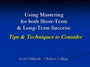 Using Mastering for both Short-Term