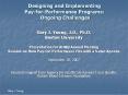 Designing and Implementing Pay-for-Performance Programs: Ongoing Challenges PowerPoint PPT Presentation