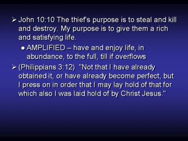 John 10:10 The thief