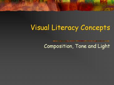 Visual Literacy Concepts
