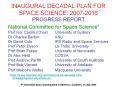 INAUGURAL DECADAL PLAN FOR SPACE SCIENCE: 2007-2016 PROGRESS REPORT PowerPoint PPT Presentation