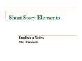 Short Story Elements PowerPoint PPT Presentation