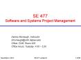 SE 477 Software and Systems Project Management PowerPoint PPT Presentation