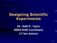 Designing Scientific Experiments