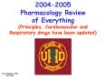 2004-2005 Pharmacology Review of Everything (Principles, Cardiovascular and Respiratory drugs have been updated) PowerPoint PPT Presentation