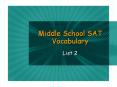 Middle School SAT Vocabulary PowerPoint PPT Presentation