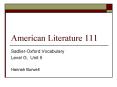 American Literature 111 PowerPoint PPT Presentation