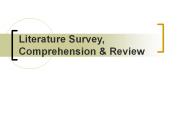 Literature Survey, Comprehension