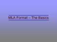 MLA Format  PowerPoint PPT Presentation