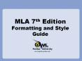 MLA 7th Edition Formatting and Style Guide PowerPoint PPT Presentation